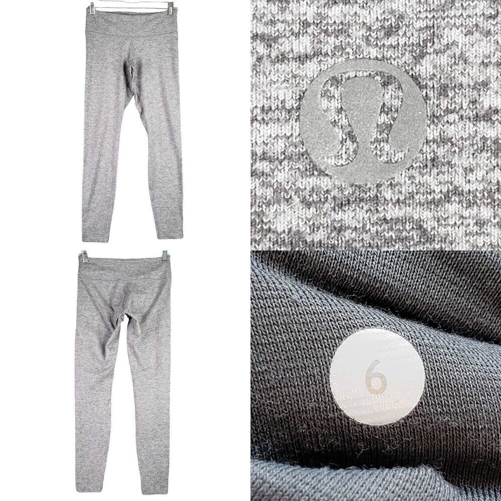Lululemon Wunder Under Crop Leggings Womens Size 6 Gray Stretch